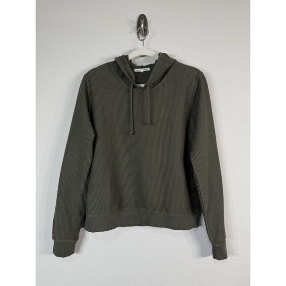 Threads 4 Thought Women’s Green Olive Ribbed Pullover Hoodie Size L Organic - Picture 3 of 9